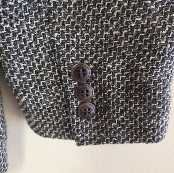 Max Mara | Virgin Wool Herringbone Tweed Single Button Blazer Size US 8 - Picture 5 of 6